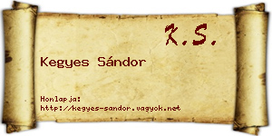 Kegyes Sándor névjegykártya